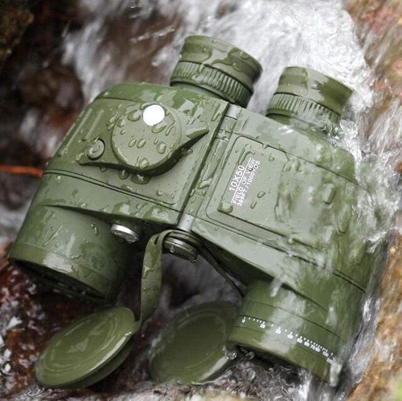 Binocular Marinos 10X50 Prismáticos Impermeables Brújula Telémetro-4