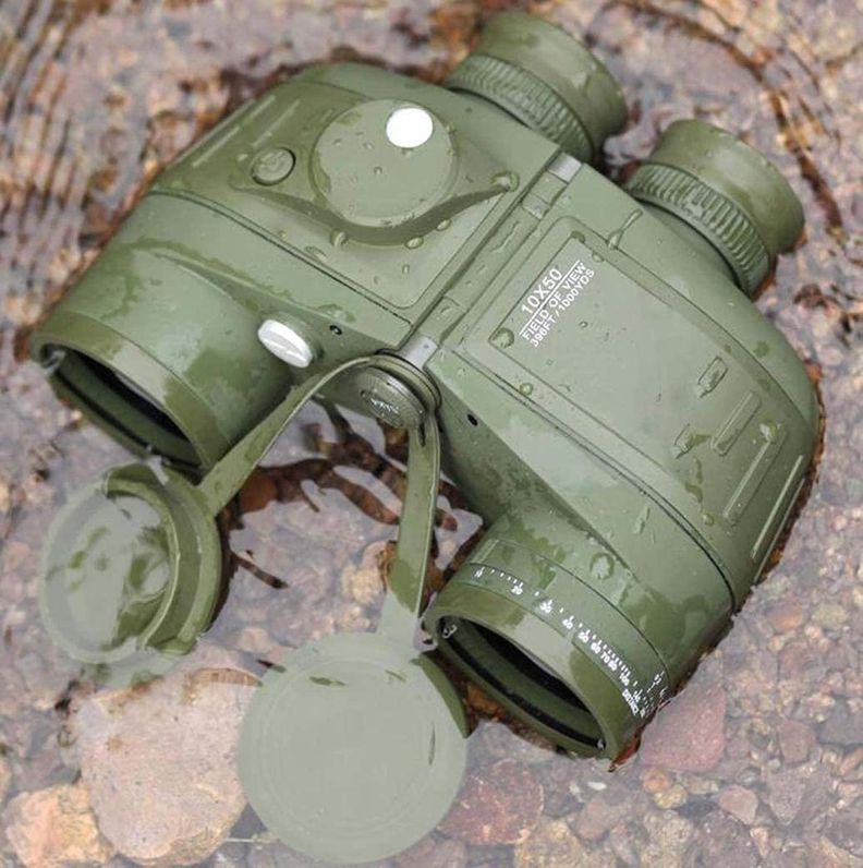 Binocular Marinos 10X50 Prismáticos Impermeables Brújula Telémetro-6