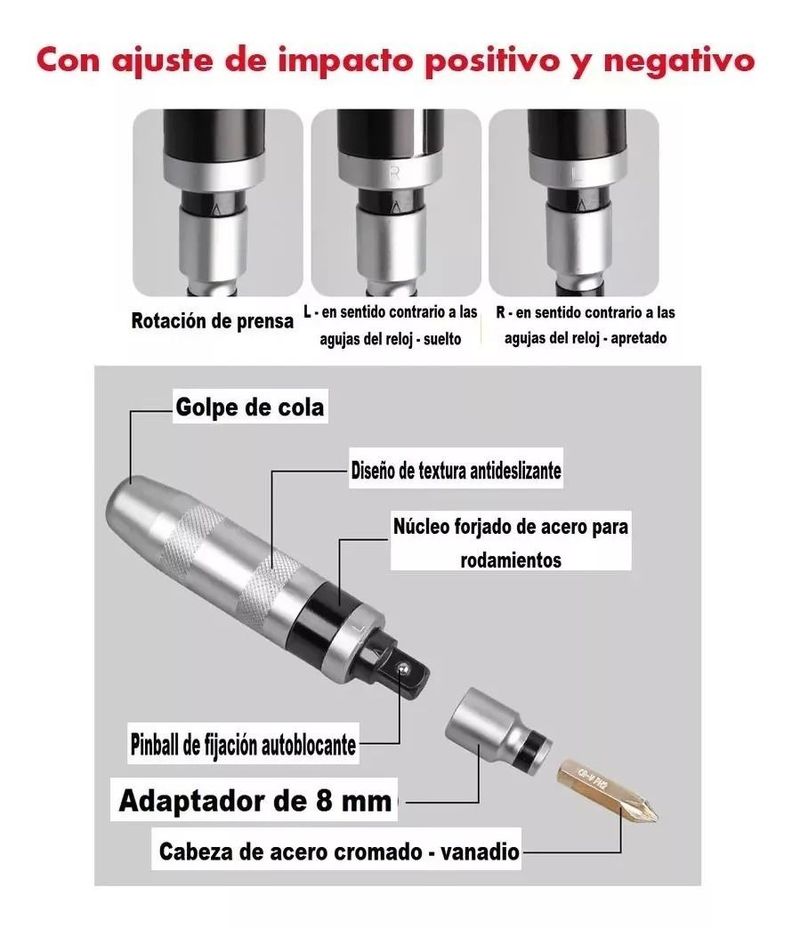 Destornillador De Impacto 13 Piezas-5