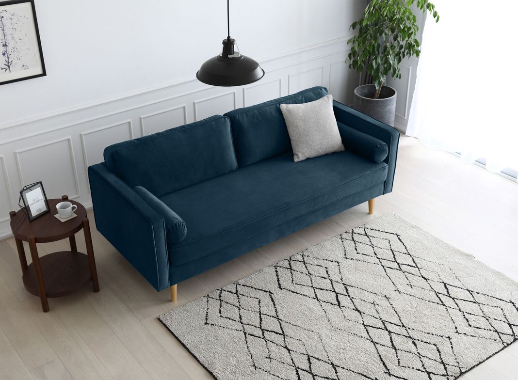 SOFA POLO VELVET 3CP AZUL-4
