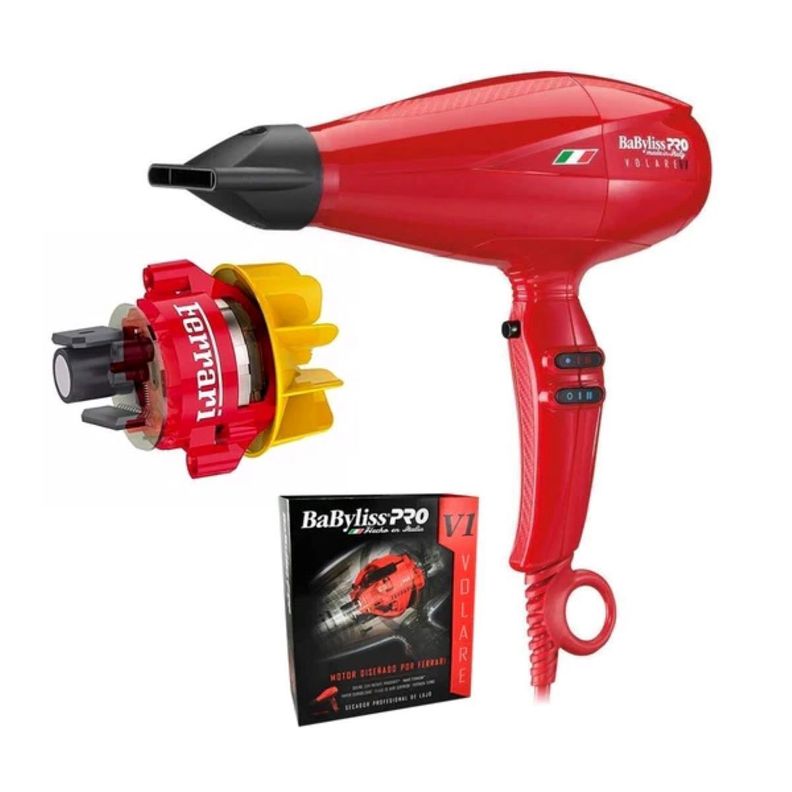 Secador Volare V1 Motor 6 Niveles Ferrari Babylisspro Rojo-0
