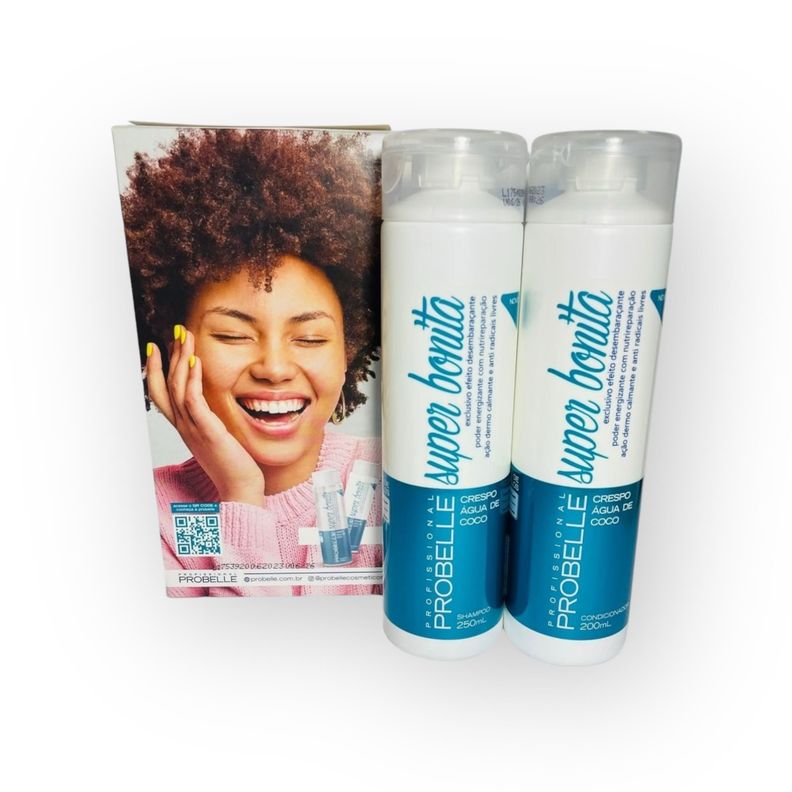 KIT SHAMPOO Y ACONDICIONADOR 450ML RIZADO AGUA DE COCO PROBELLE-3