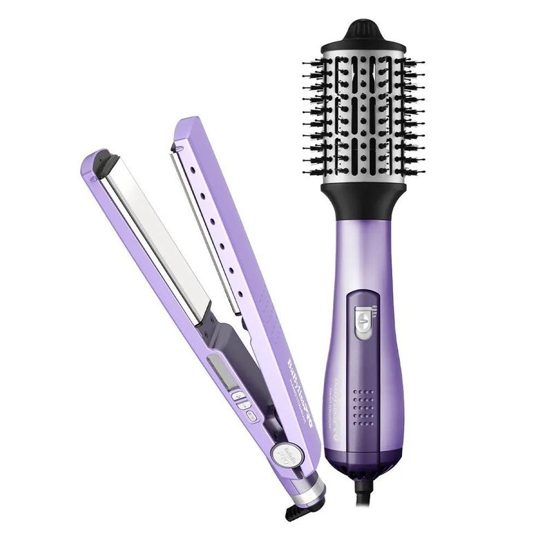 Kit plancha 32mm y cepillo secador 64mm Babylisspro lavanda-0