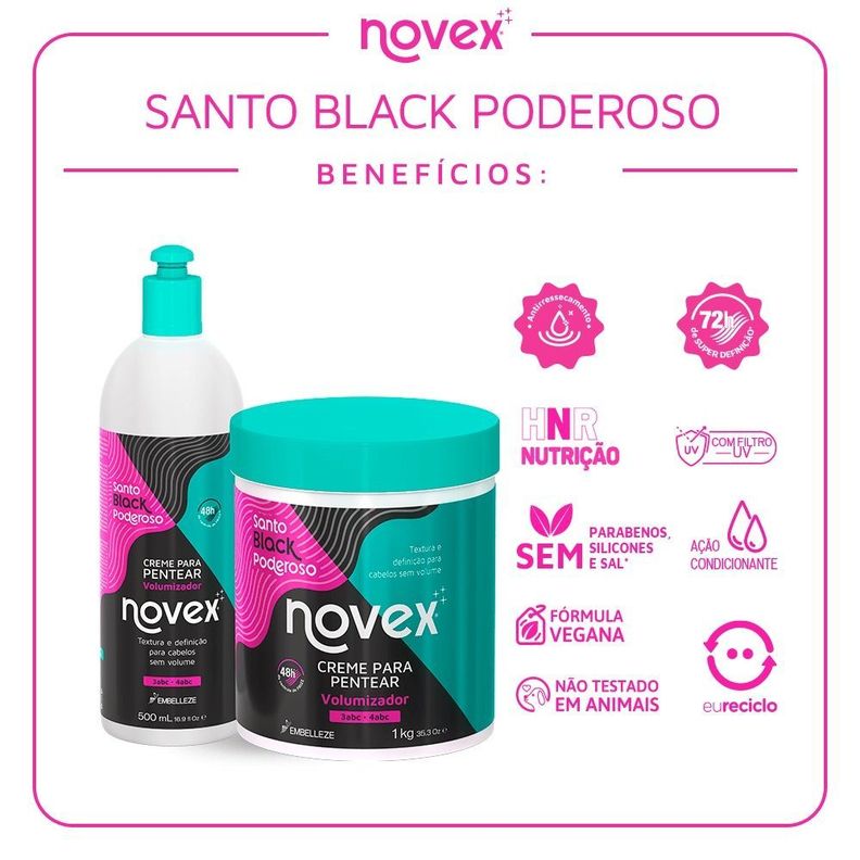 Crema De Peinar Meus Cachos Santo Black 500ml-2