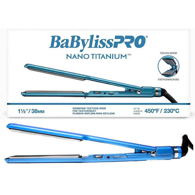 Plancha Waflera Nano Titanium BabylissPro 38mm 8-TOOH Crimping Plates-4