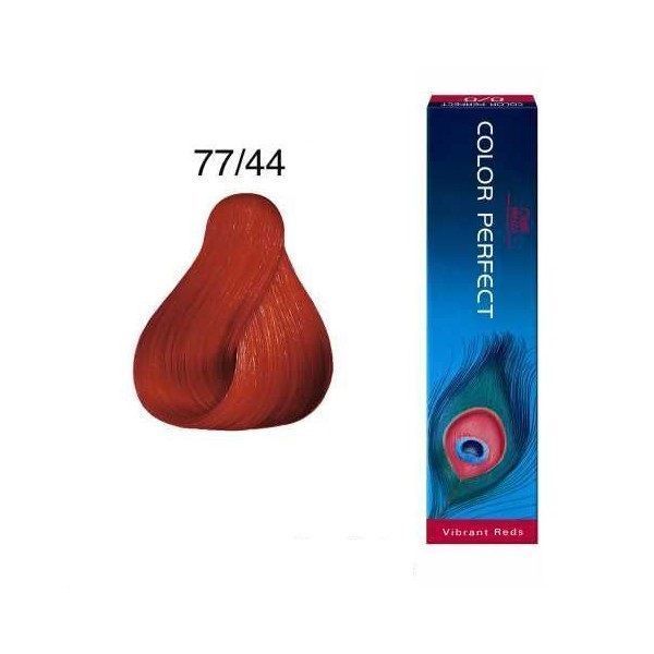 Tinte para Cabello Wella Color Perfect 77/44 Rubio Mediano Intenso Rojo Intenso 60ml +Oxidante