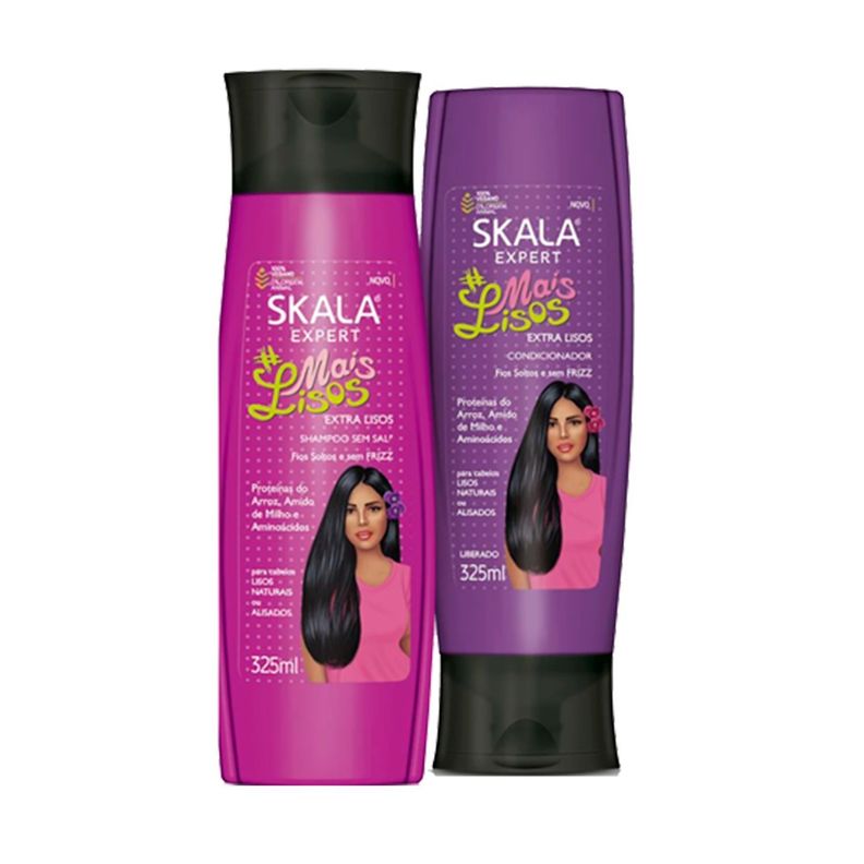 KIT SHAMPOO Y ACOND MAIS LISOS SKALA EXPERT 650ML-2