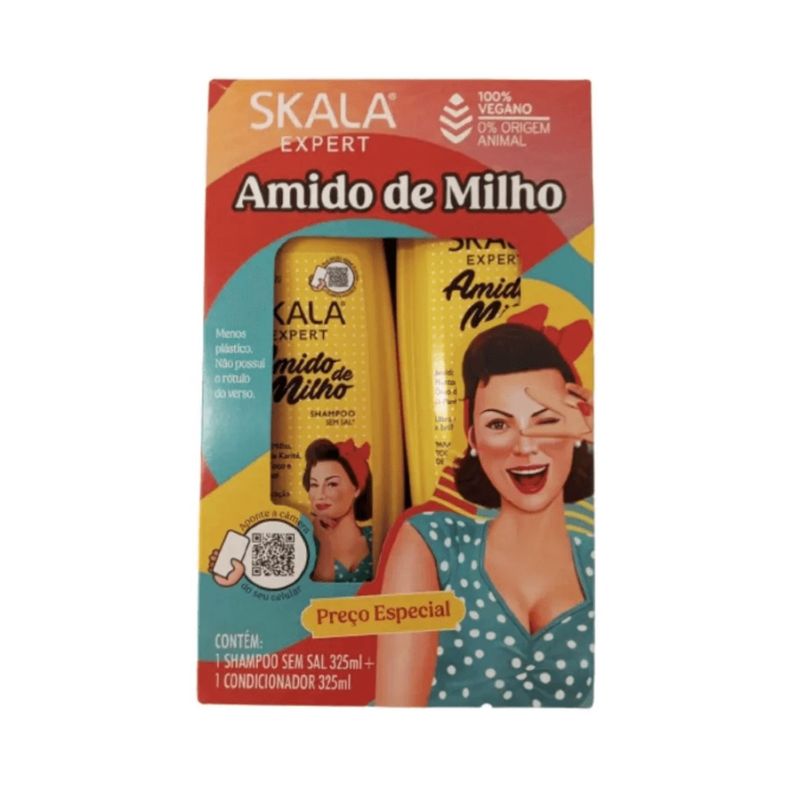 KIT SHAMPOO Y ACOND AMIDO DE MILHO SKALA EXPERT 650ML-0