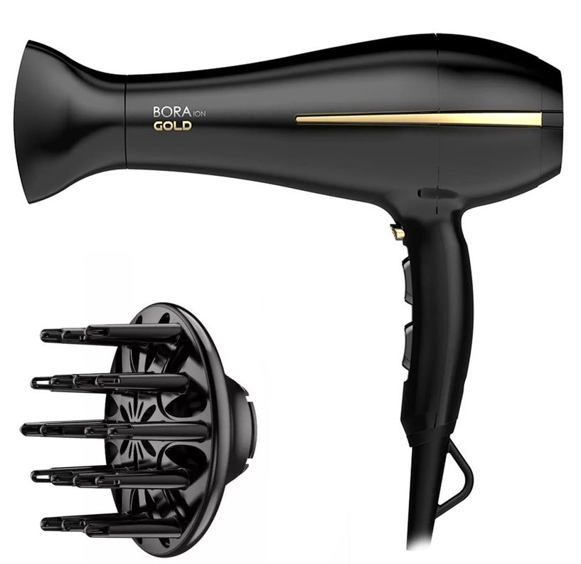Secador De Pelo Ceramic Ion Bora Gold Color Negro Gama 2200W