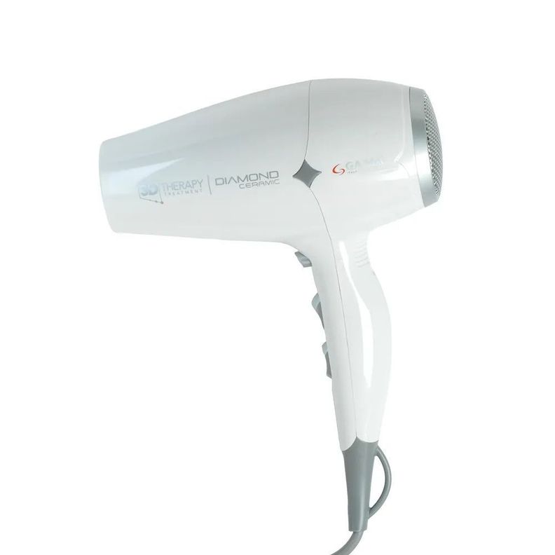 Secador Gama Diamond Ion 3d Therapy Ceramic Ion Nano Silver Blanco 2300W