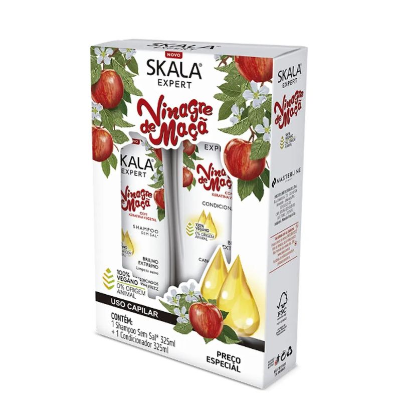 KIT SHAMPOO Y ACOND VINAGRE DE MANZANA SKALA EXPERT 650ML-1