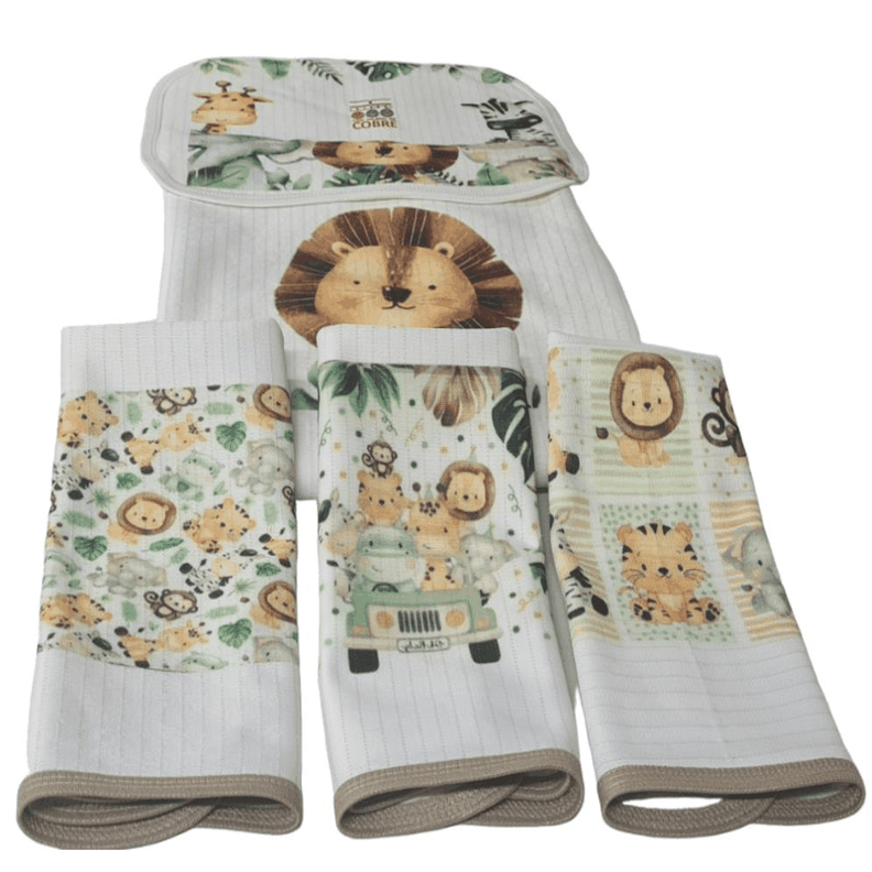 Manta Bebé  en Cobre + Funda Cojín Pack Toallitas, Mod. León.-0