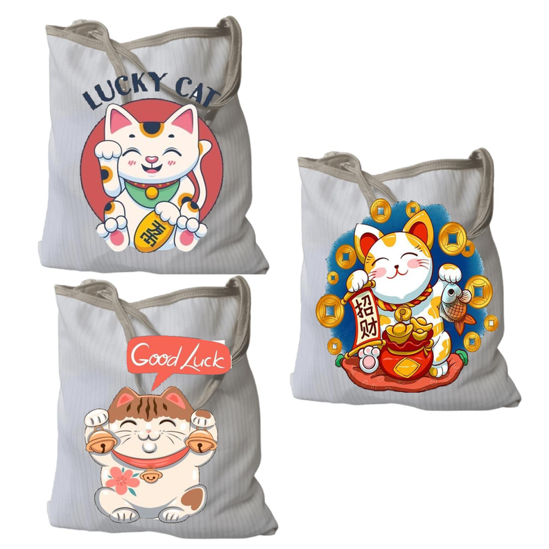 Pack 3 Bolsas en Cobre modelo Gatos de la suerte 2-1
