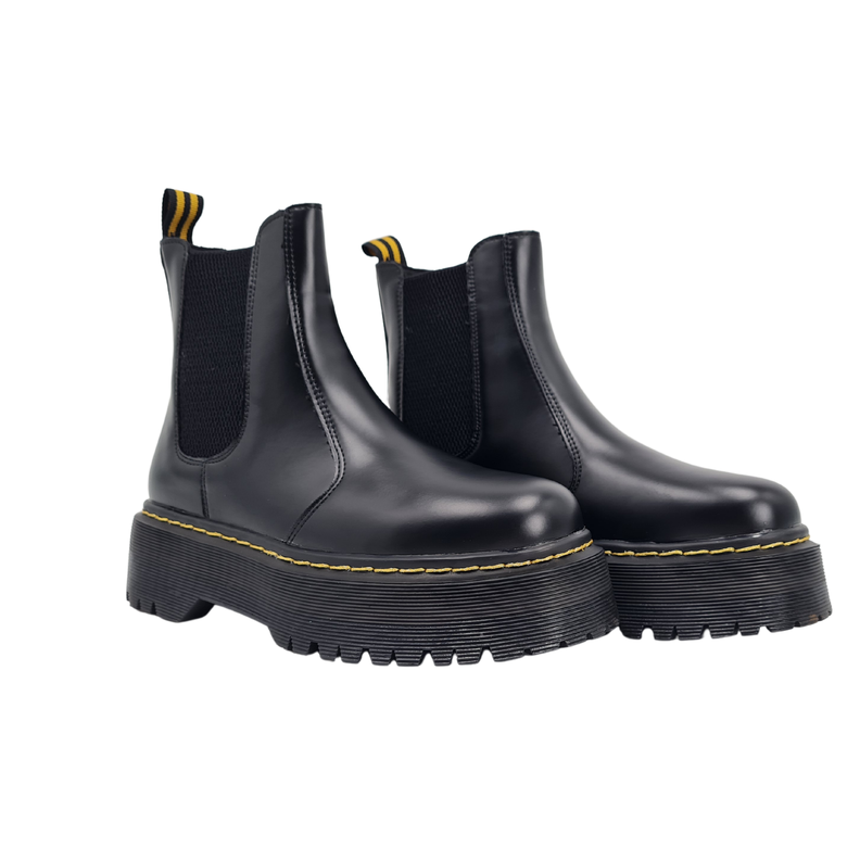 Bototo Negro Liso Con Plataforma Dreato S11-2