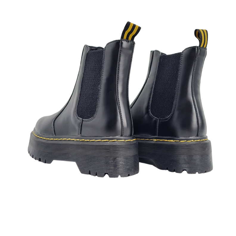 Bototo Negro Liso Con Plataforma Dreato S11-3