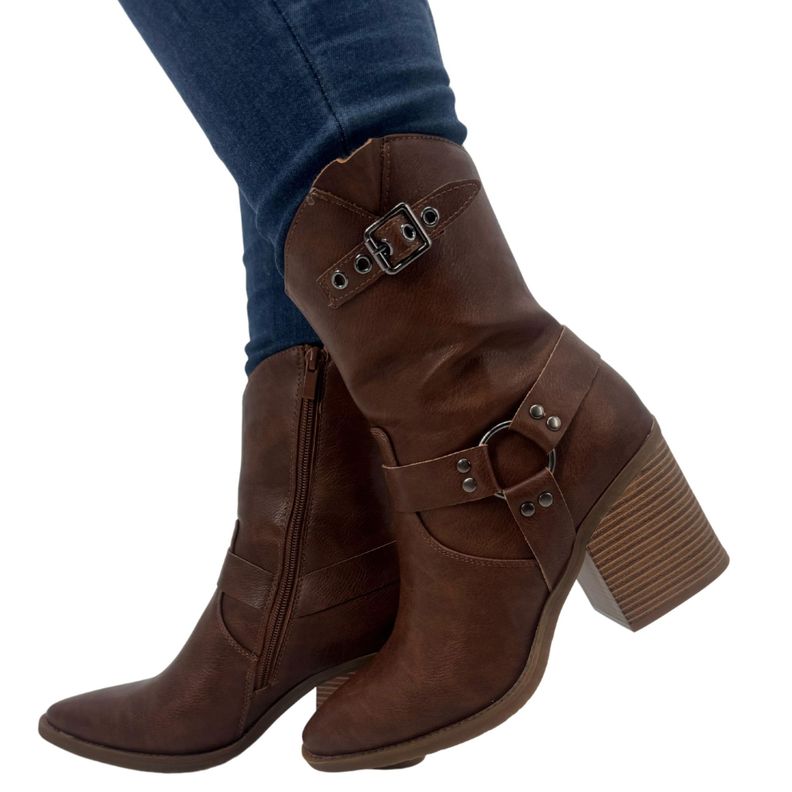 Bota  de dama  estilo vaquera punta fina-3