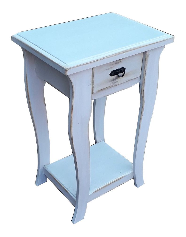 Velador vintage un cajon blanco-2