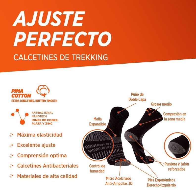 Calcetines deportivos trekking senderismo outdoor gym running 2 pares-1