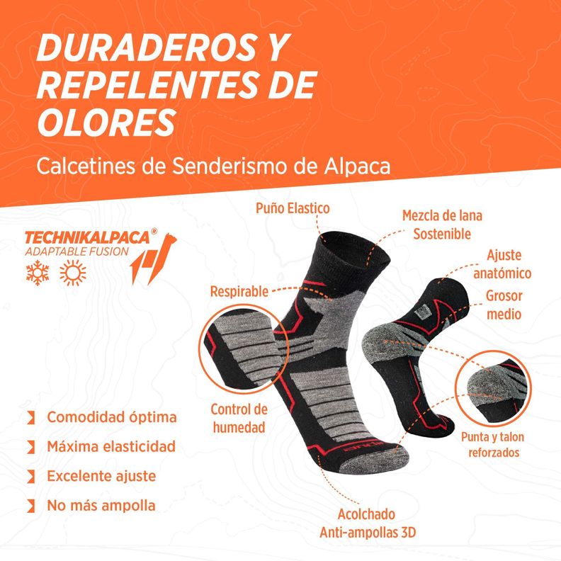 Calcetines Deportivos Outdoor de Alpaca y Merino -1