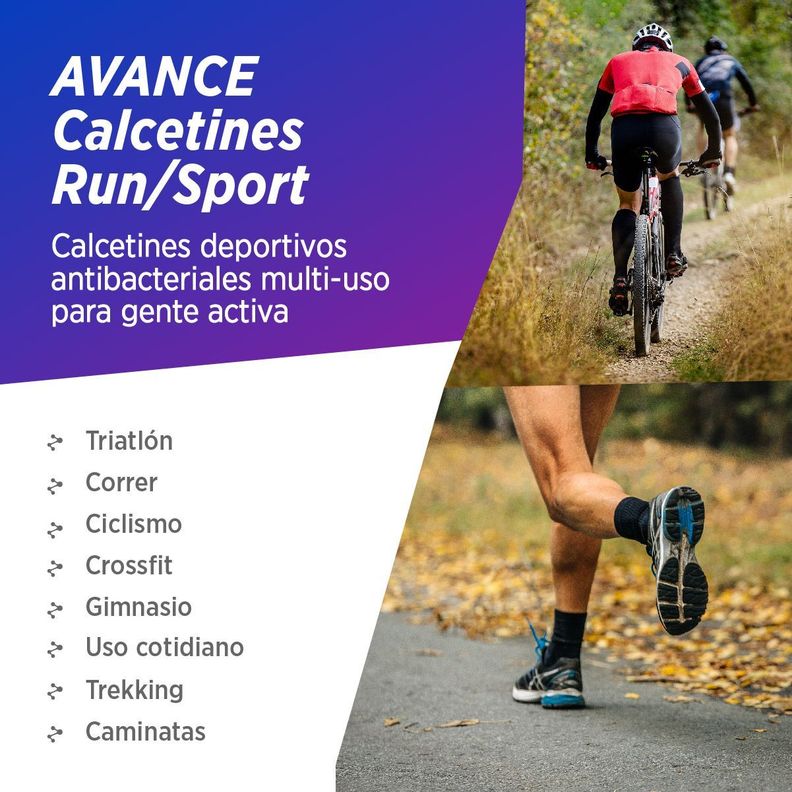Calcetines ciclismo running gym futbol deportivas mujer hombre 2 pares-4