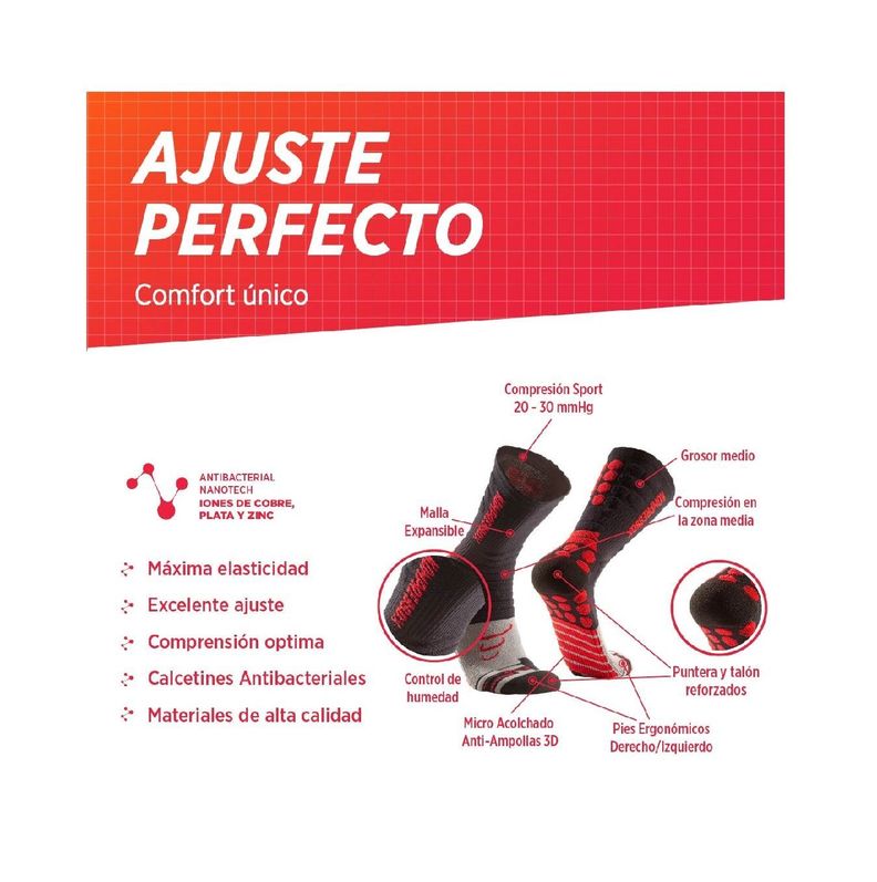 Calcetines deportivas de compresion running bicicleta gimnasio trek 2 Pack -1