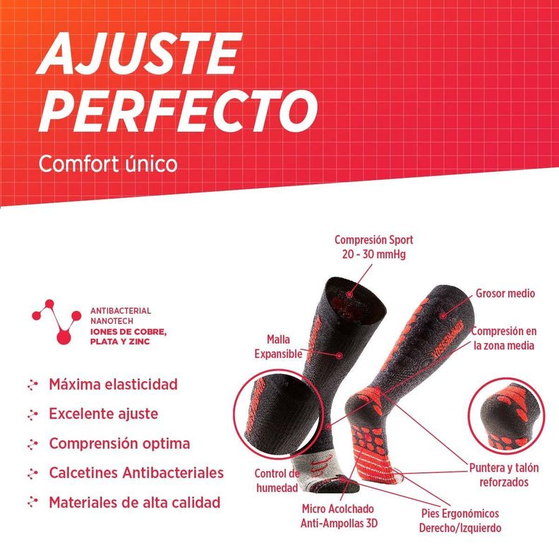 Calcetines de compresión 20-30 mmhg running ciclismo gym padel tenis-1
