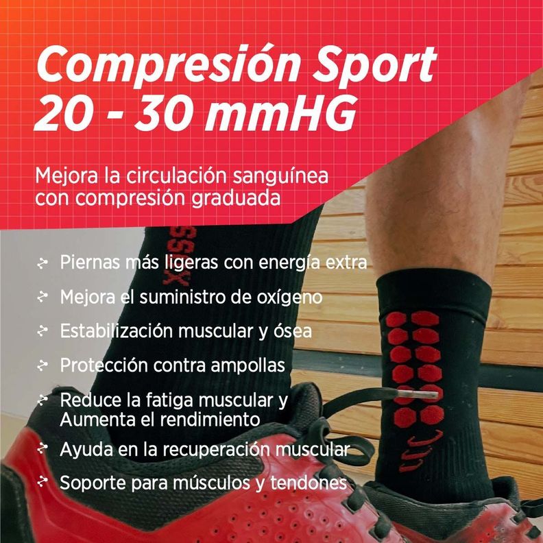 Calcetines de compresión 20-30 mmhg running ciclismo gym padel tenis-2