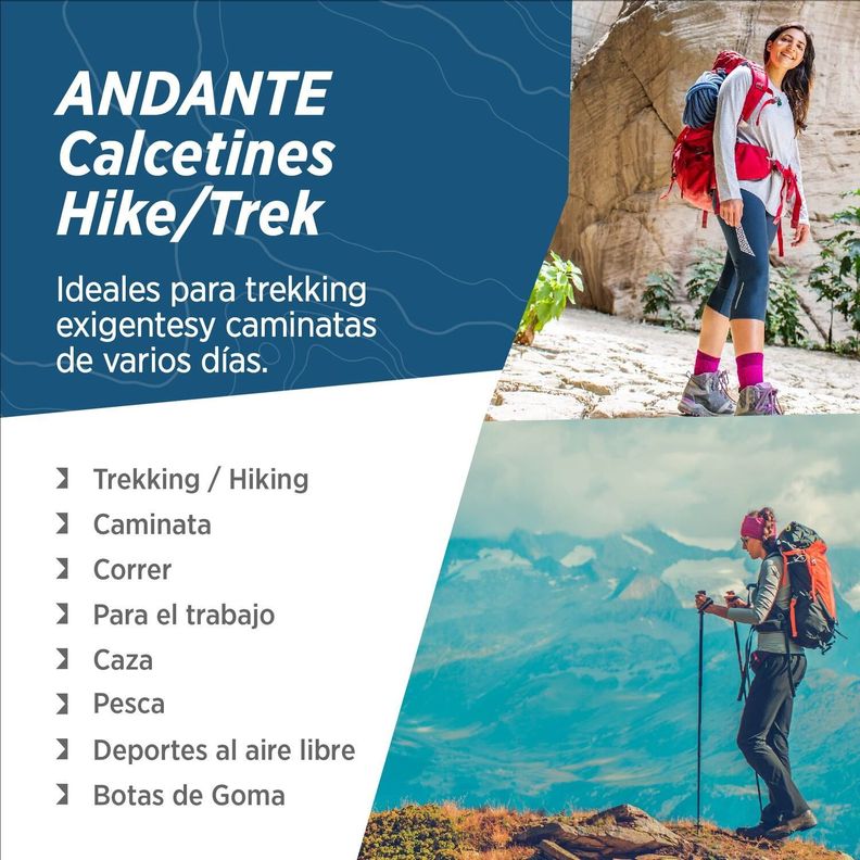 Calcetines deportivos alpaca hikking trekking runn para hombre mujer Andante-4