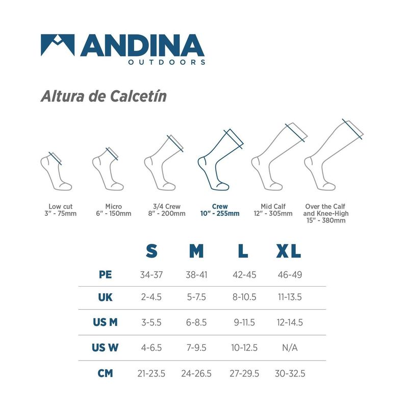 Calcetines deportivos alpaca hikking trekking runn para hombre mujer Andante-6
