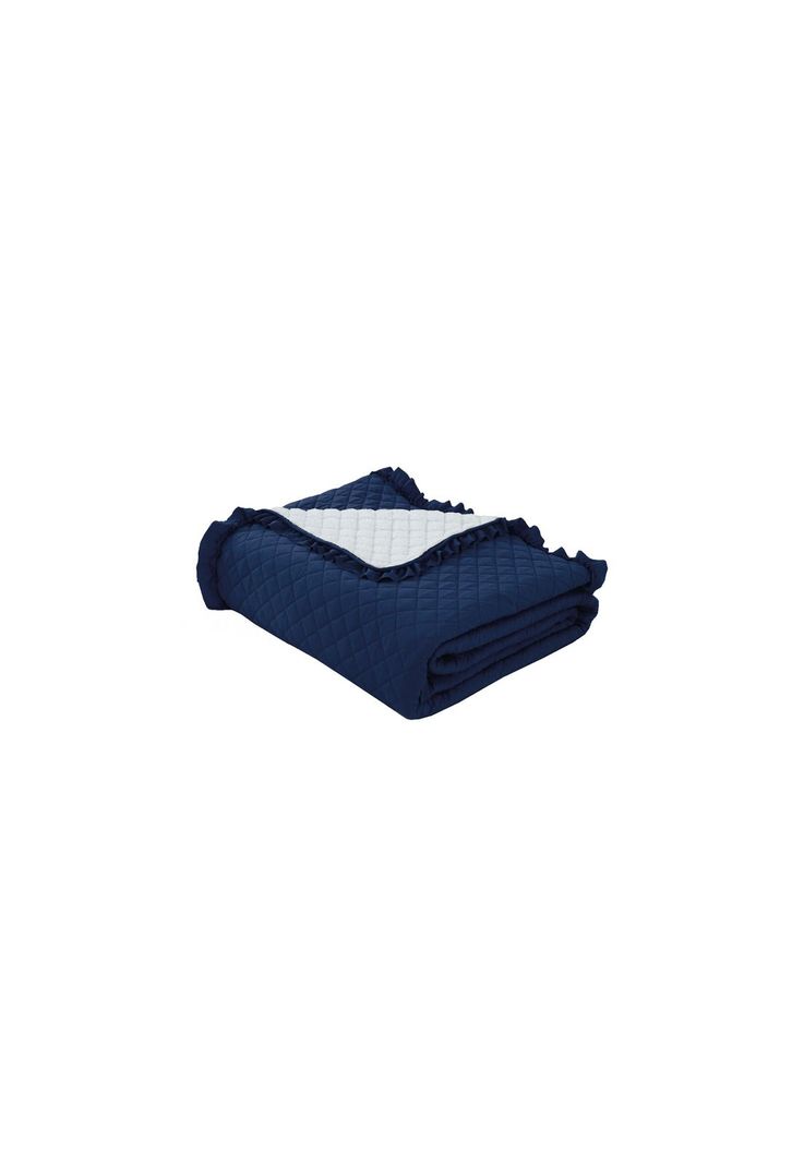Cubrecama Prewash Bordado Sherpa 2p - Azul Marino-2