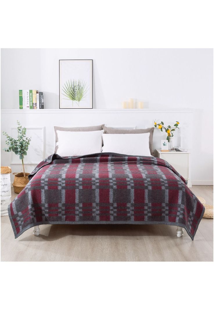 Frazada Termica Jacquard 2P Burdeo-3