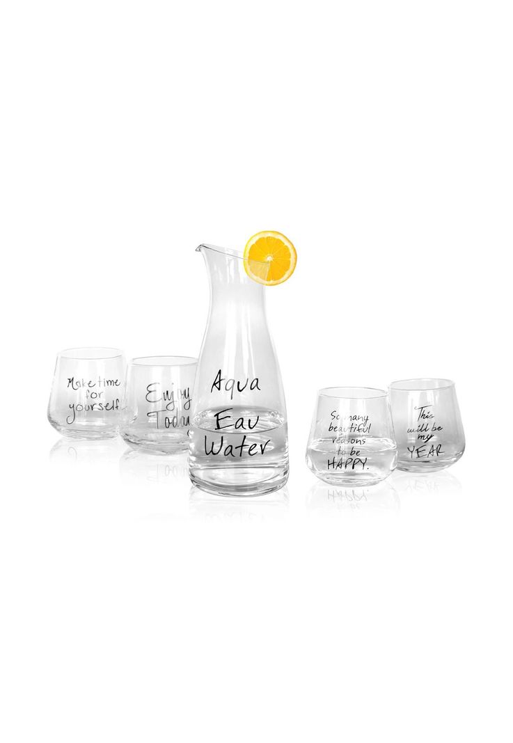 Set Jarro + 4 Vasos C/Dis. 25,5X11,5Cm. Diam. 1136,5Ml. V-0