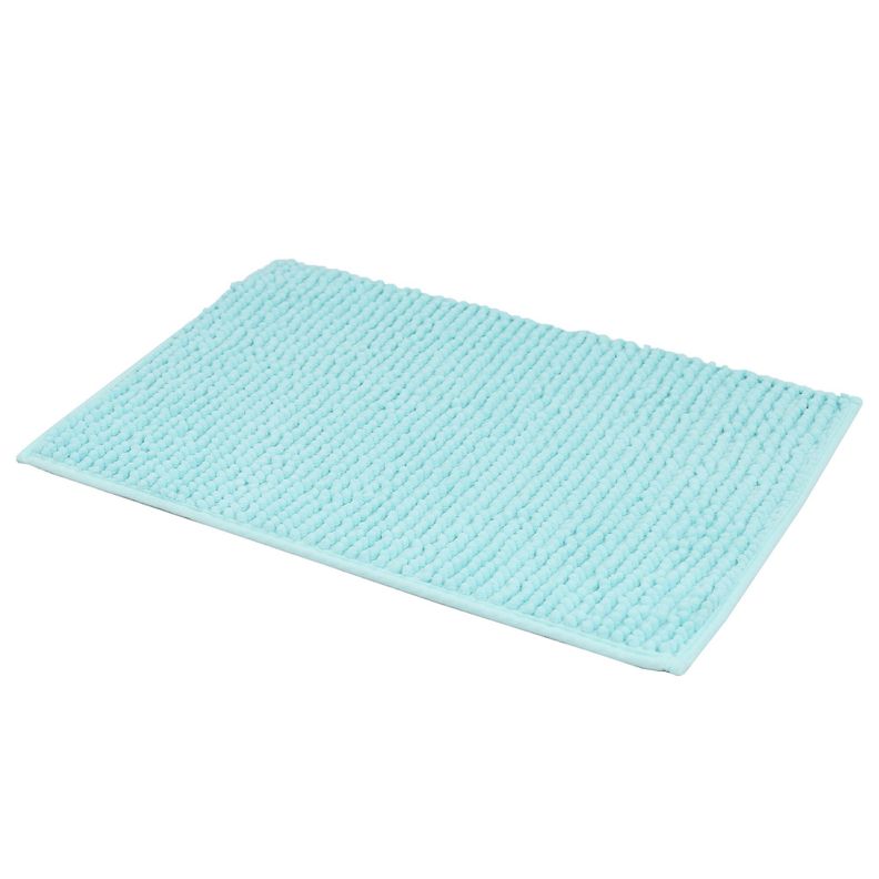 Piso De Baño Chenille 50X80Cm Color Turquesa-0