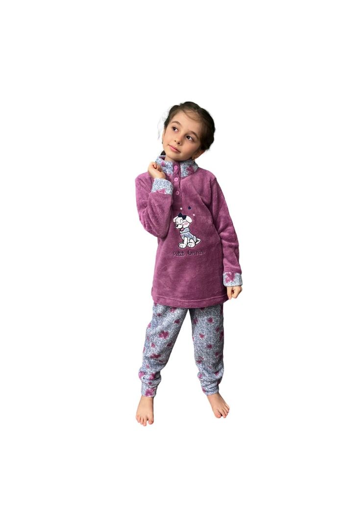 Pijama Niña Corazones T4 Rosado-1