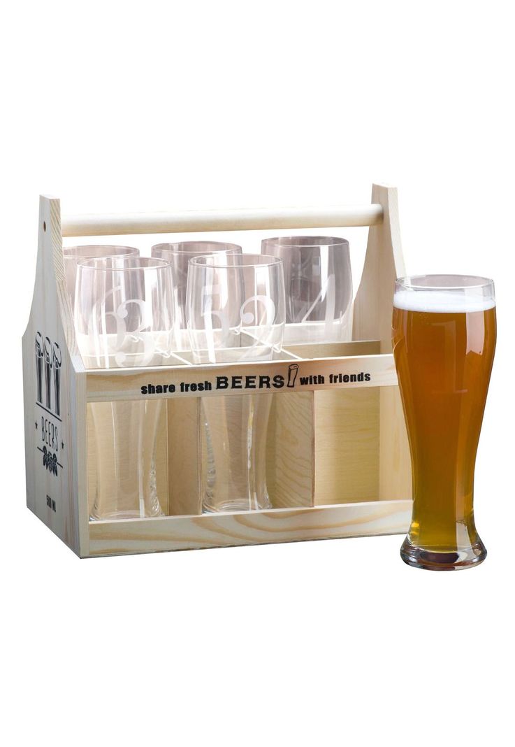 Set 6 Vaso Cerveza C/N° En Caja-0