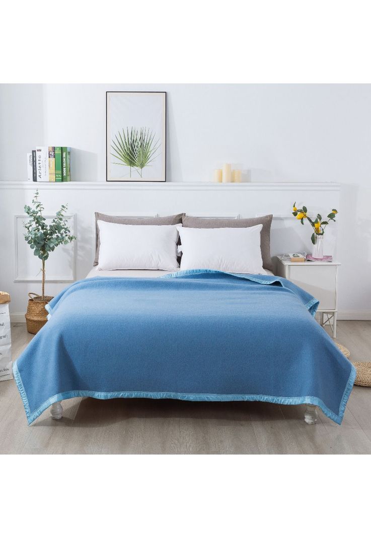 Frazada Termica Lana 150X200 Celeste-1