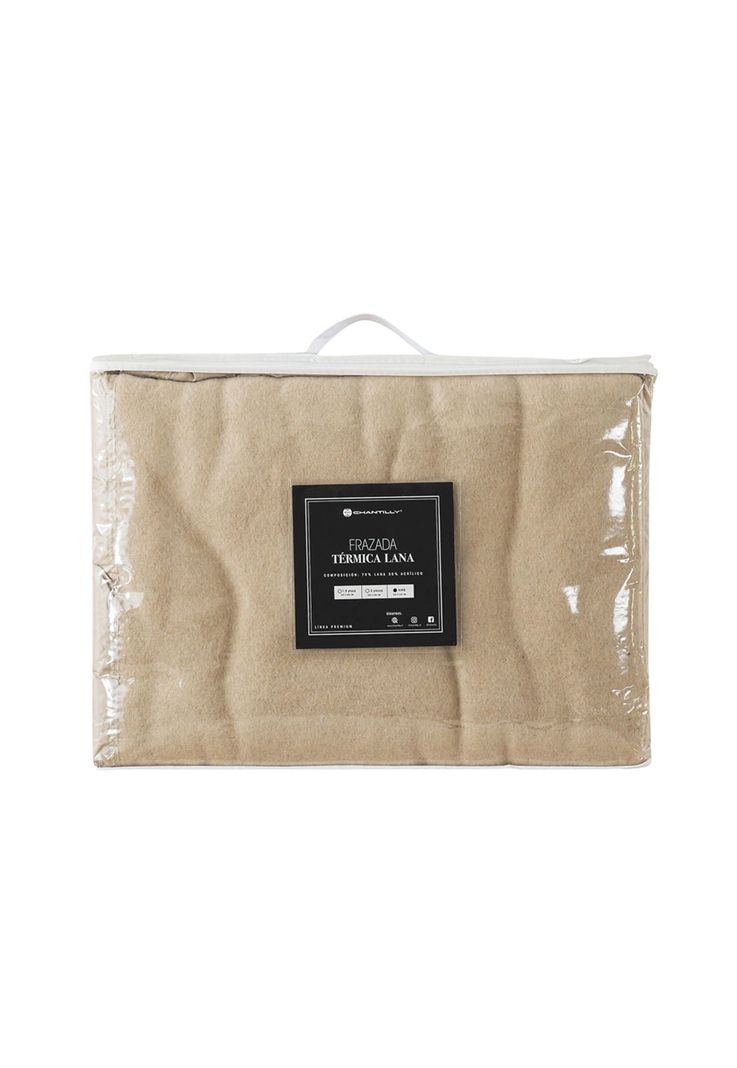 Frazada premium 70% lana 150 x 200 cm beige-1