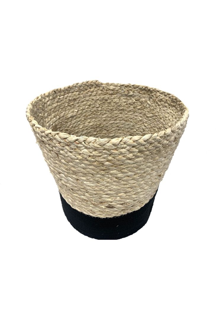 Canasto Fibra Y Algodón Negro 35X36Cm-0