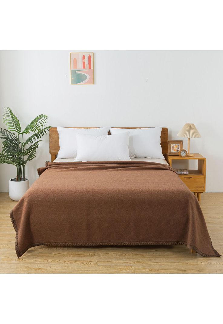 Frazada premium 70% lana 200 x 220 cm crudo-3