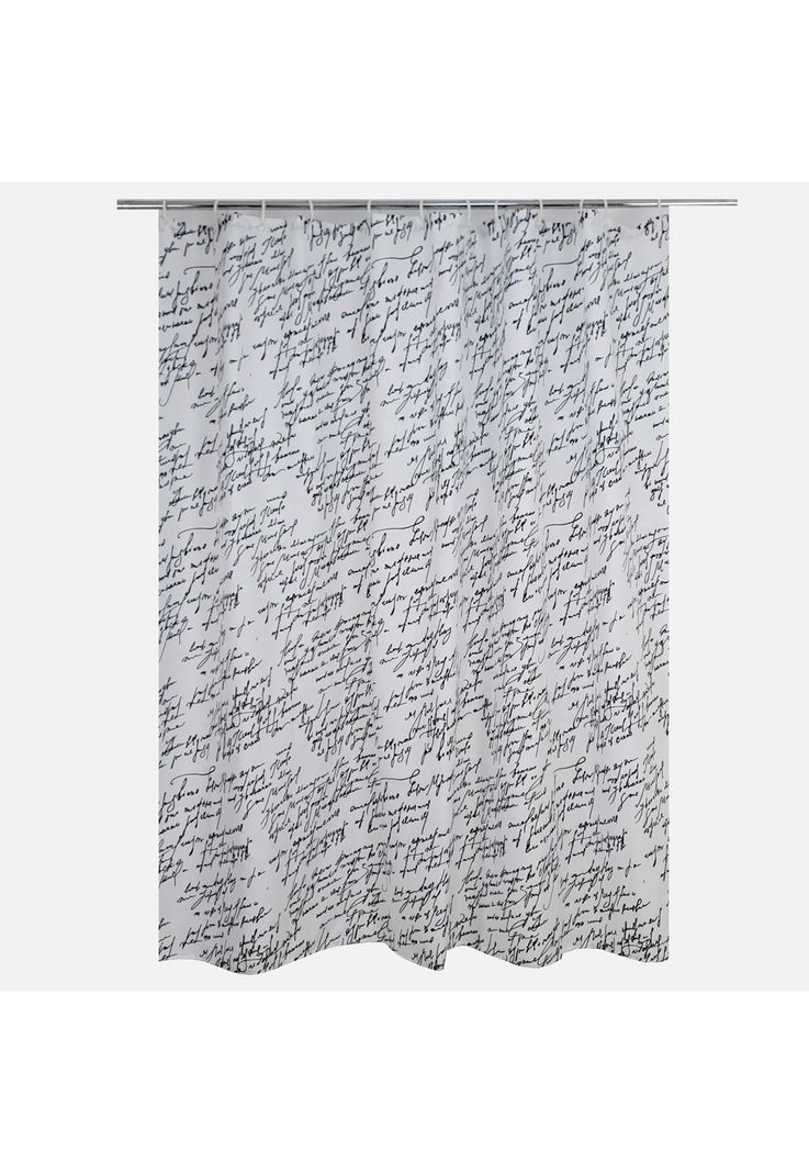 Cortina de Baño Estampada C/Forro Diseño Words 180X180Cm-0