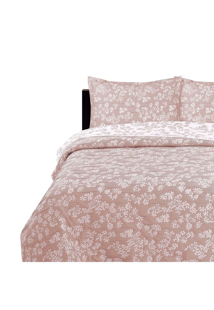 Cubrecama Jacquard Bordado King Rosado-0