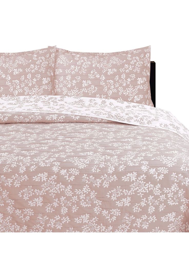 Cubrecama Jacquard Bordado King Rosado-1
