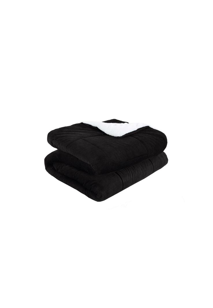 Cubrecama Corduroy Termico 1.5p - Negro-2