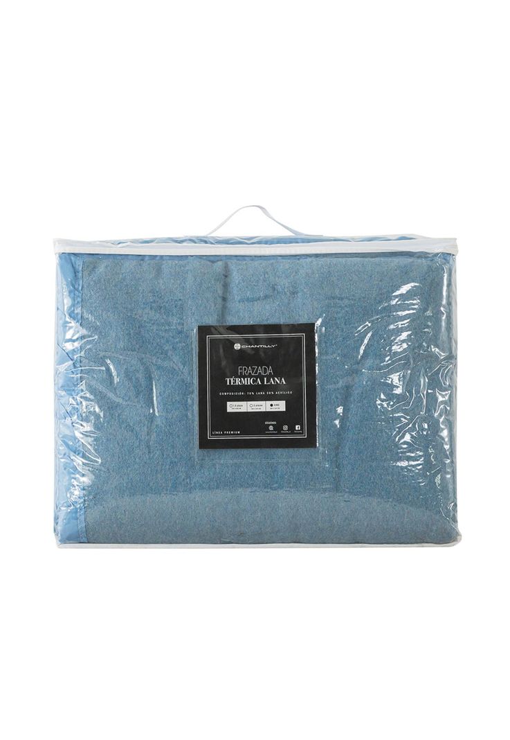 Frazada premium 70% lana 150 x 200 cm celeste-1
