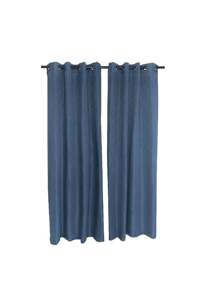 Set Cortina Jacquard Tarapaca 140X220 Cm - Azul-1