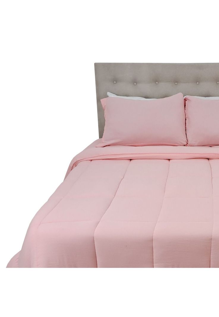 Plumon Termico King Microfibra Color Rosado-0