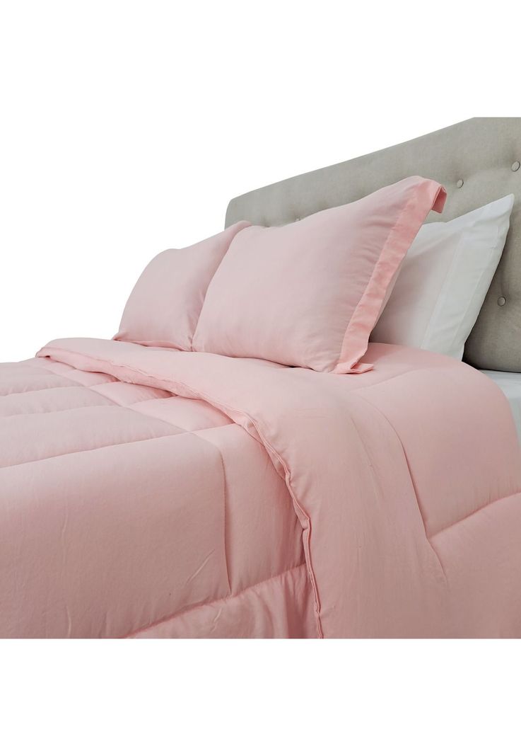 Plumon Termico King Microfibra Color Rosado-1