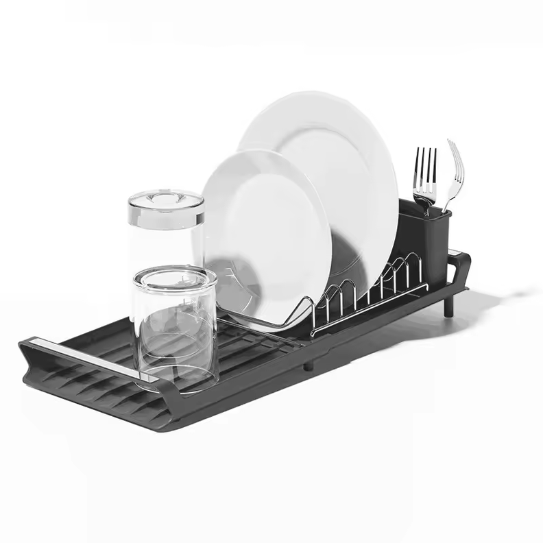 Secador Escurridor De Loza Platos Acero Inoxidable Plegable-0