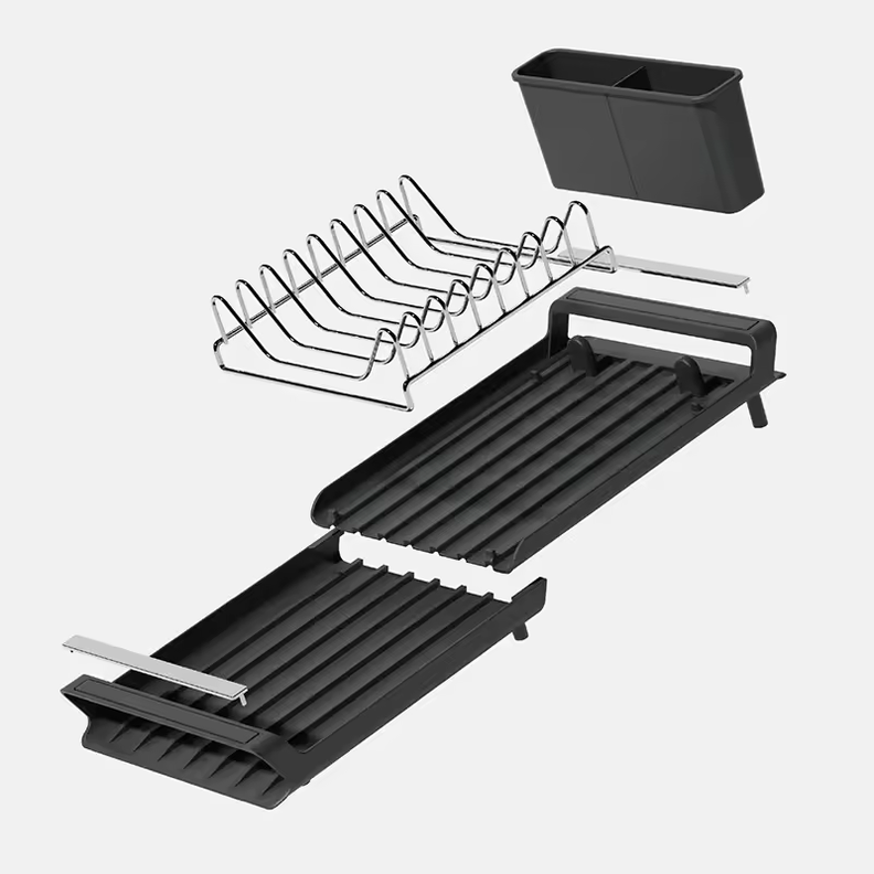 Secador Escurridor De Loza Platos Acero Inoxidable Plegable-1