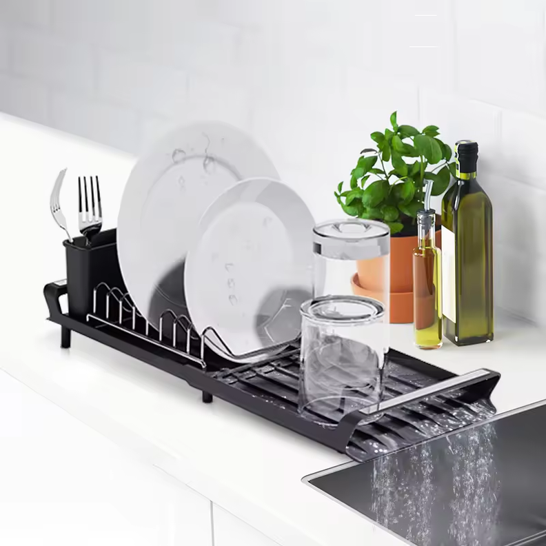 Secador Escurridor De Loza Platos Acero Inoxidable Plegable-2